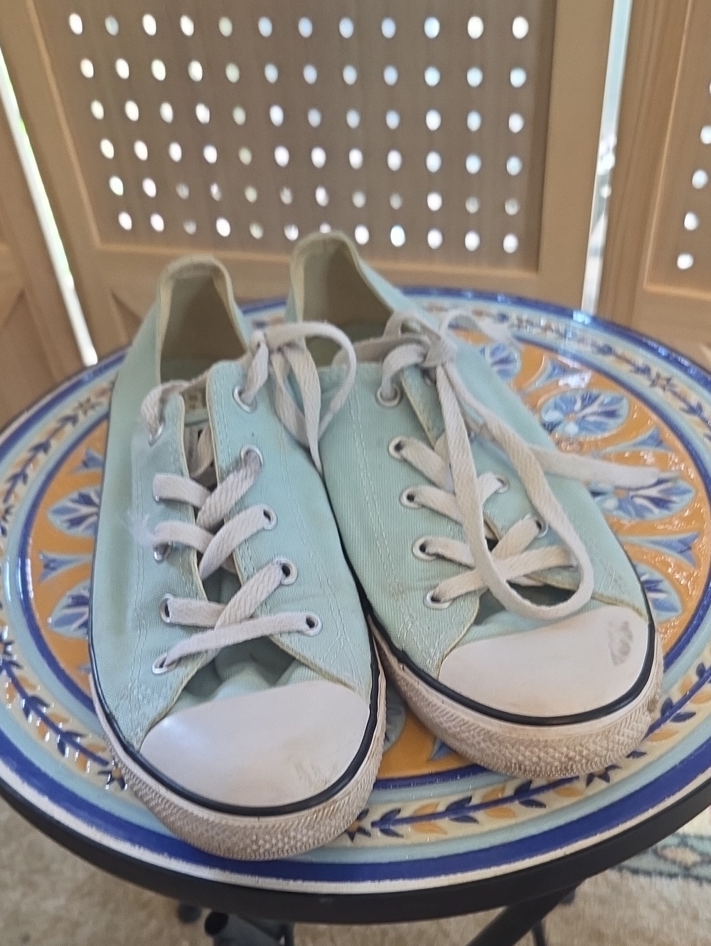 Light Blue  Converse Canvas Lace-Up Sneakers
